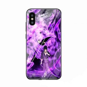 Coque Naruto iPhone Sasuke Uchiha (Verre Trempé)