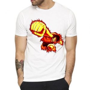 T-Shirt One Piece Luffy in Fire