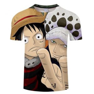 T-Shirt One Piece Trafalgar Law et Luffy